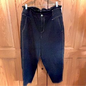 Vintage America Paperbag Waist Jeans Women’s 18 Dark Wash High Rise Stretch